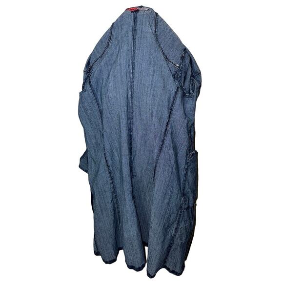Retro Lazer Jeans Denim Trenchcoat Sz L - Picture 7 of 7